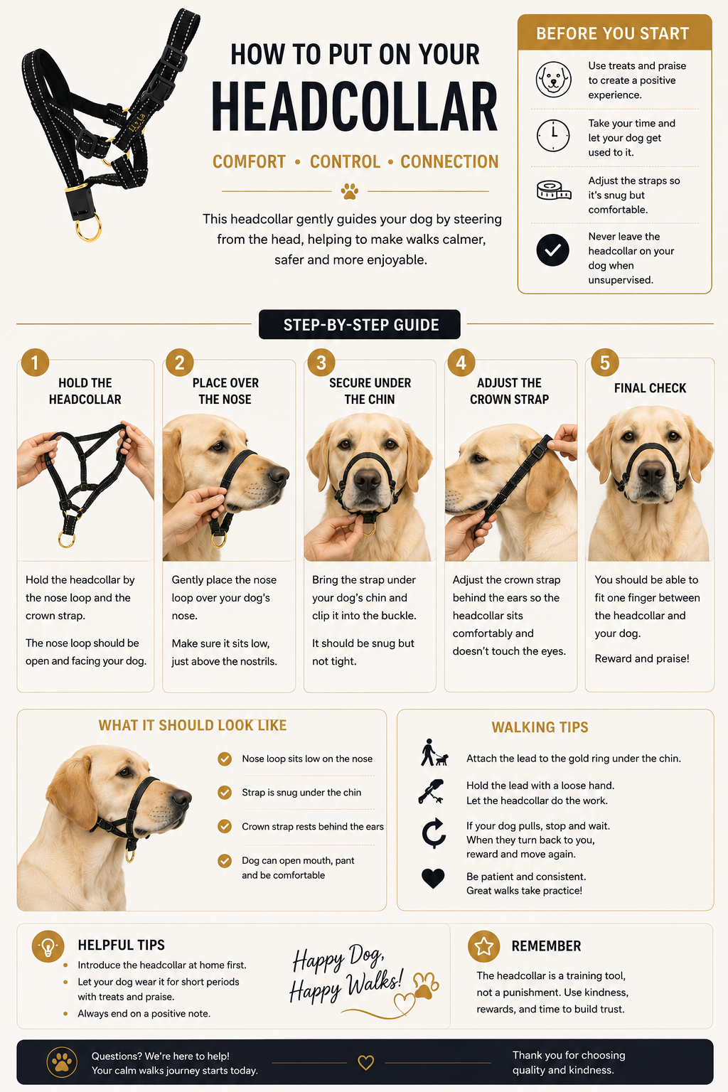 Li + La No-Pull Dog Head Collar